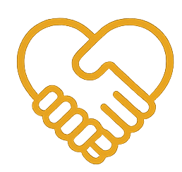 a heart and hand for donation icon